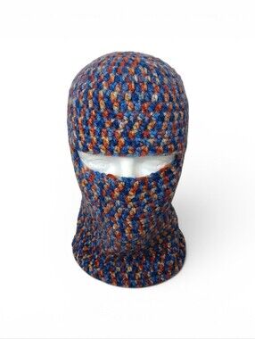 Multicolor Crochet Skimask- Blue, Orange, Tan
